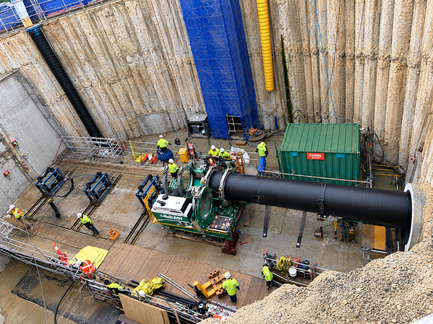 Deep Construction Shaft Pipe Operation